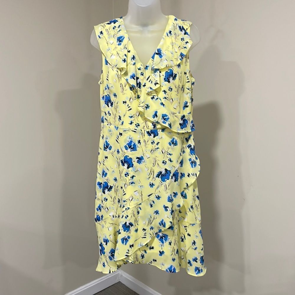 NWOT The Limited yellow blue floral dress.  Size 10 M medium